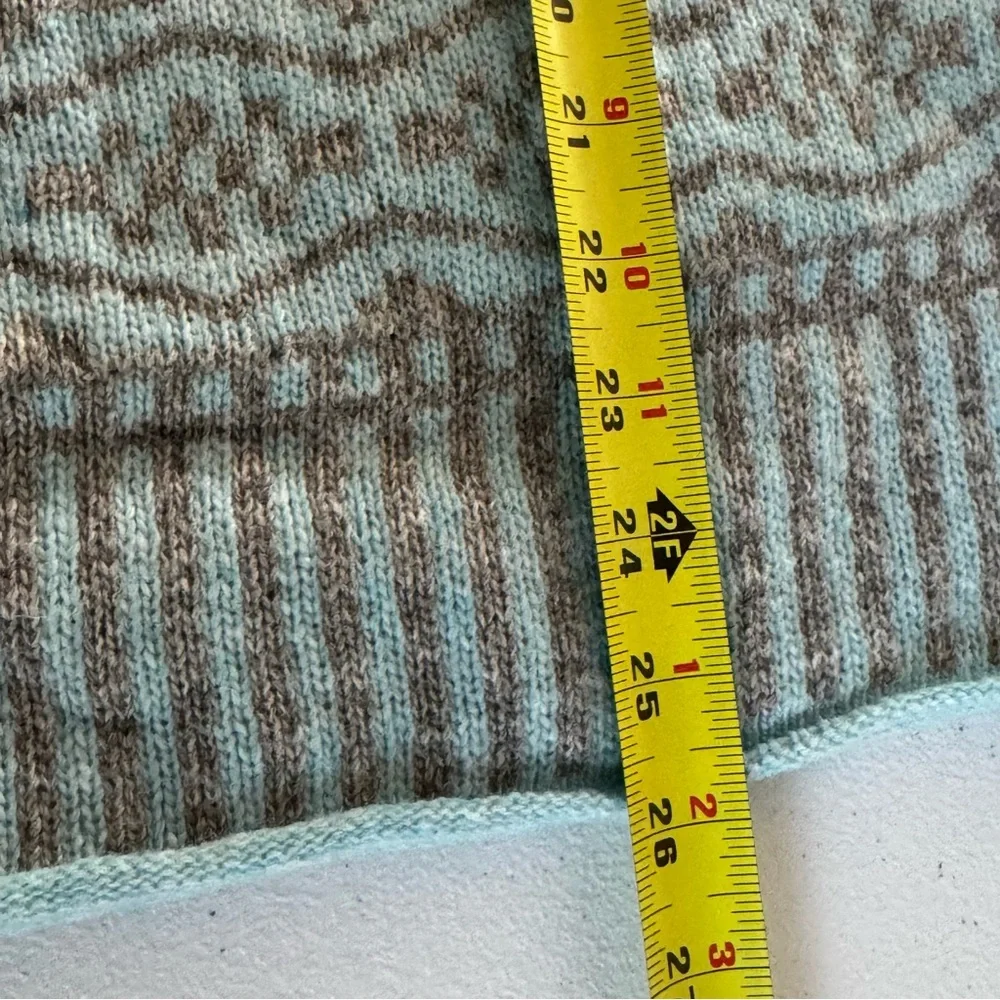 Sundance Wool Blend Blue and Gray Cowl Neck Sweater Size S
